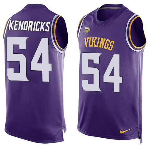 Nike Vikings #54 Eric Kendricks Purple Team Color Men's Stitched NFL Limited Tank Top Jersey